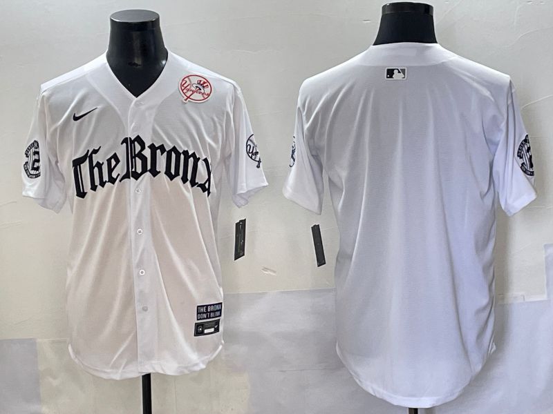 Men 2025 New York Yankees Blank White Five generations Joint Name Nike MLB Jersey style 3